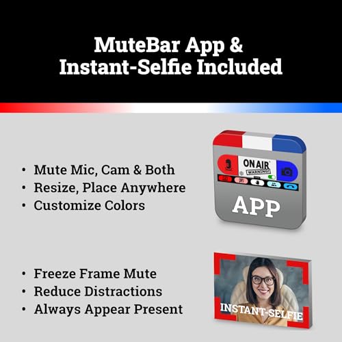 MuteKit - Mute Button, Busy Light for Cam, Mic & in-Meeting Status. Requires Free Software Download. Customize Colors. All-Mute Button, Secure Mute, Works with Zoom, Teams Meet, Webex, etc., Mac & PC - Image 3