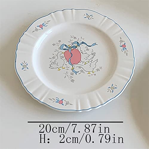 Assiette à dîner maison circulaire en céramique vintage - 3
