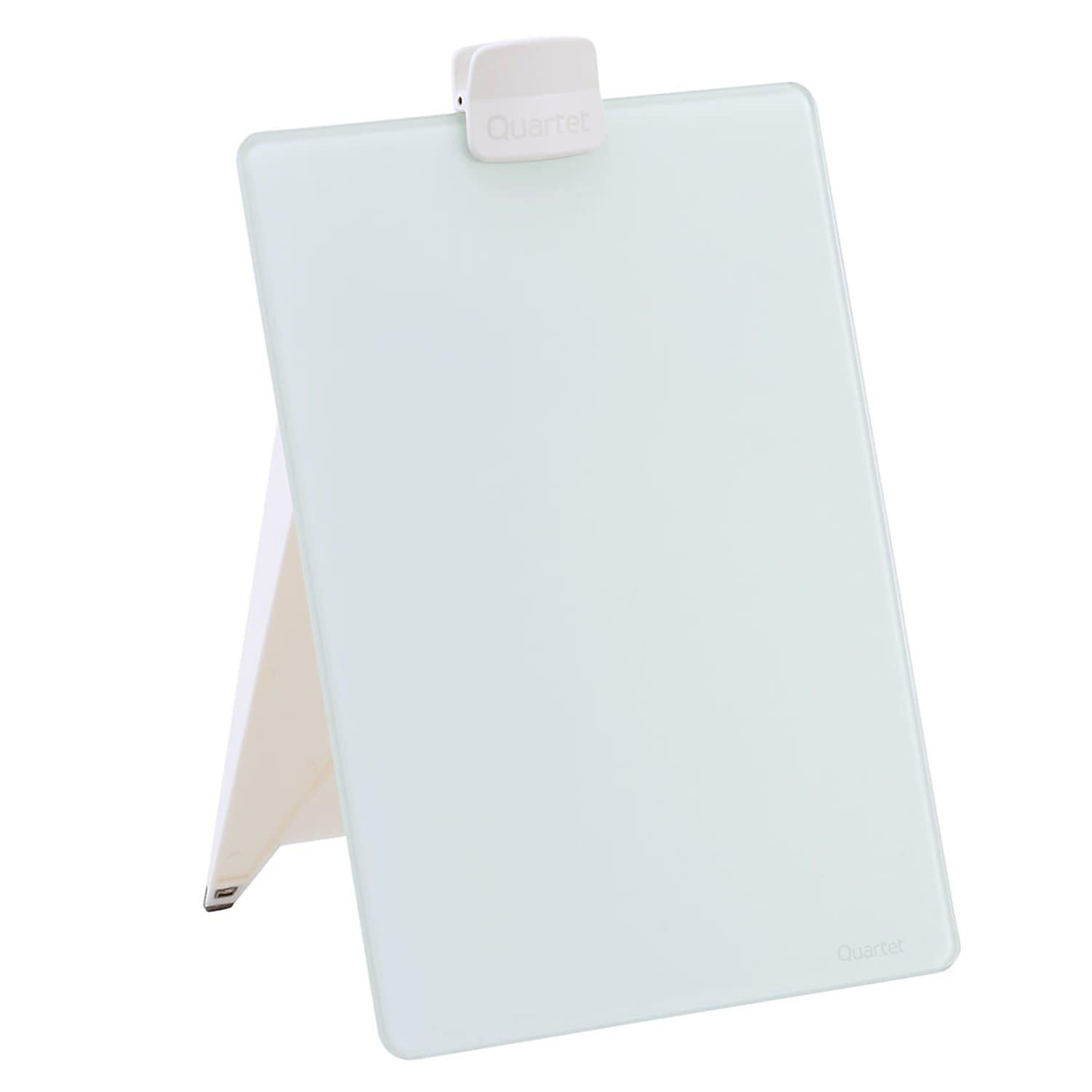(Desktop Easel) - Quartet Glass Dry Erase Board, Desktop Easel White Board, 9.1 x 11.0 inches (23 x 28 cm), White, Frameless (GDE119)