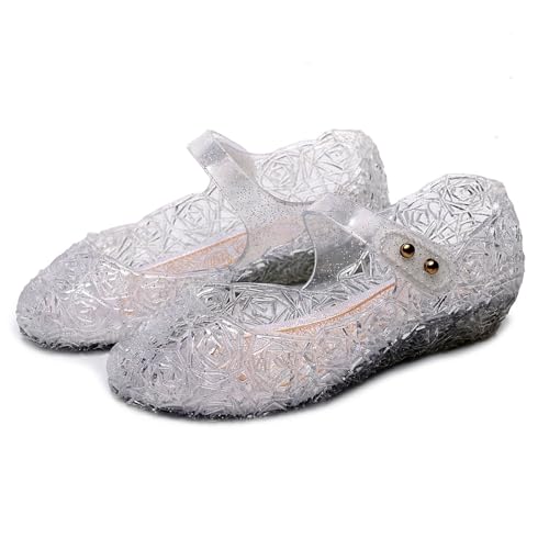 Flat Mary Jane Ball Role Play Shoes,Snow Queen Princess Birthday Sandals,Glitter Sandals for Toddlers,Little Kids2