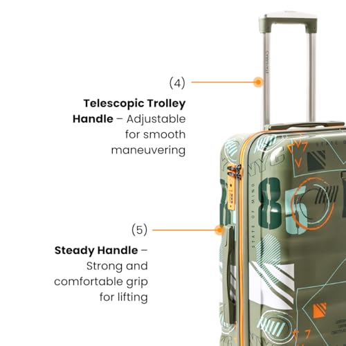Image of Trolley Bag Set of 2 Green 65cm & 75cm | Polycarbonate Suitcase for Travel | Hard Luggage with 360 Spinner Wheels | TSA Lock, Antitheft Zipper & Dual Cover Interior Manchester