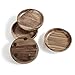 ZODIFEVI Wooden Coaster for Drinks Set of 4 - Natural Wood Drink Coasters Set with Holder for Modern Home Decor,Coasters for Bar Coffee Table Tabletop Protection (Round Coasters)