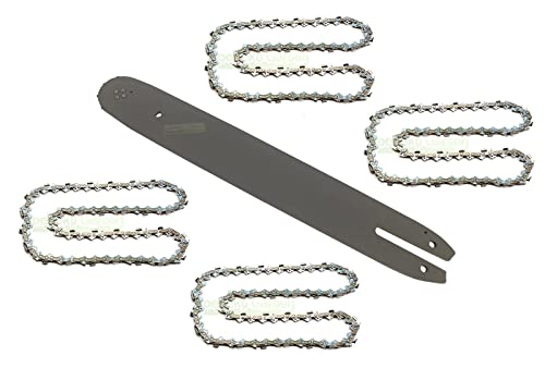 35 cm / 1.3 mm / 3/8 / 50 TG Barra guida + 4 catene compatibili con Stihl 017 MS 170