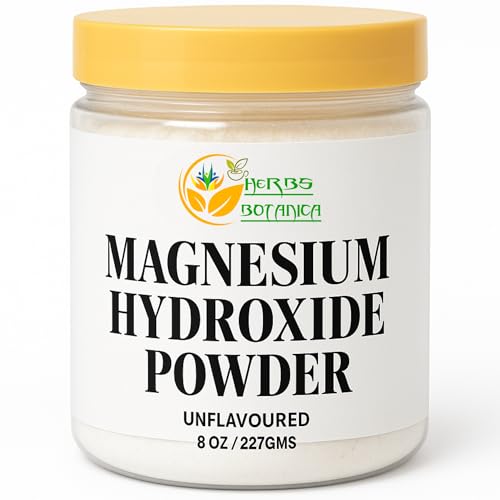 Herbs Botanica Magnesium Hydroxide Powder 8 oz Fine Powdered Magnesium for DIY Use Deodorant Toothpaste and Crafting Ozonated Magnesium Oxide Alternative