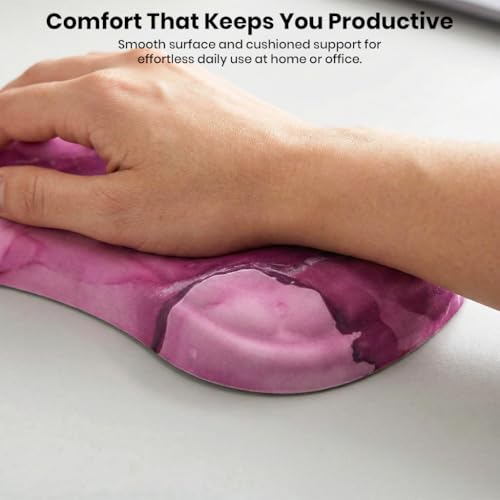 Image of Mouse Pad Wrist Support with Massage Design, Ergonomic Mouse Mat, Pain Relief Memory Foam, Anti-Slip PU Base, Cushion Mousepad Wrist Rest for Gaming, Home, Office, Computer (Marbel - 12inch)
