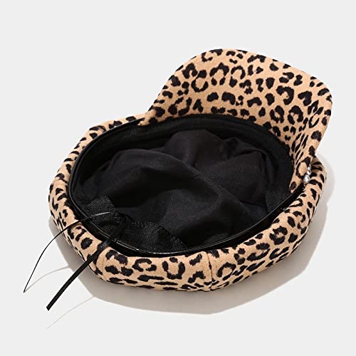 Uxzdx Cujux Leopard Print Bead Arcylic Octagonal Hats For Women And Girl Berets Painter Hat Beanie Cap (Color : C) #TOP1