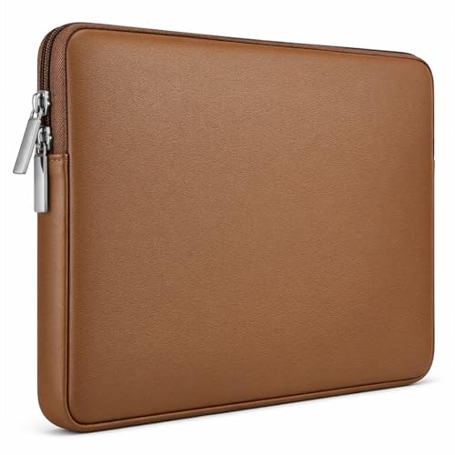 RAINYEAR 15.6 Inch Laptop Sleeve Soft PU Leather Case Protective Water Resistant Zipper Padded Cover...