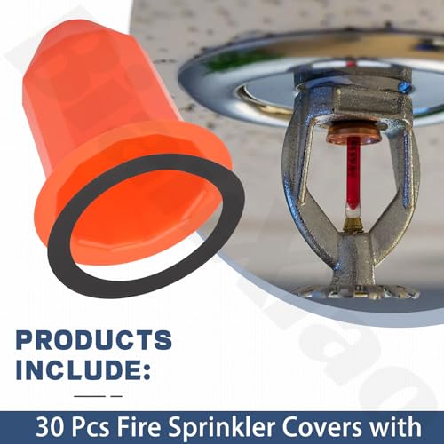 image for BianXiao 30 Pcs Fire Sprinkler Covers With Magnet Orange for Ceilings 