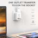 European Travel Plug Adapter, DIWILI International Power Plug with 2 AC Outlets 4 USB Ports(2 USB C), Type C Travel Essentials Charger for Canada to Most of Europe EU Italy Spain France