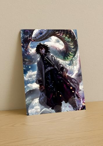 Image of NIJUKA Anime Printed A4 Size Metal sheet Poster For Home And Room Decoration | For Anime Art Fans Boys And Girls (Obanai Iguro Fan Art Look)