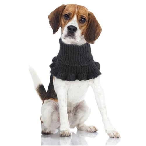 Hund Snood Ohrenwärmer - Beruhigende Ohrenschützer Für Hunde, Hundeschal für Hundehals, Hals und Ohrenwärmer, Haustierhaube für Outdoor-Reisen 25 x 16 cm (Schwarz)