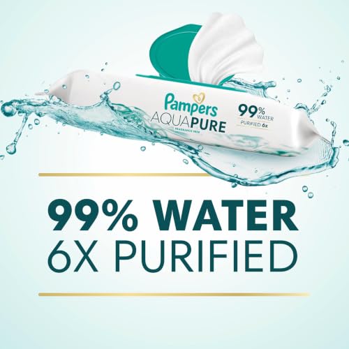 Pampers Aqua Pure Baby Wipes, Fragrance Free, 448 Count, 8 Flip-Top Packs - image 3