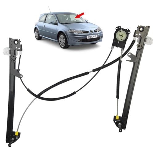 STARKIT PERFORMANCE Elevalunas compatible para Megane 2 (2002-2009) mecanismo elevalunas delantero izquierdo (conductor) (3 puertas) 8200325138, 8201010929