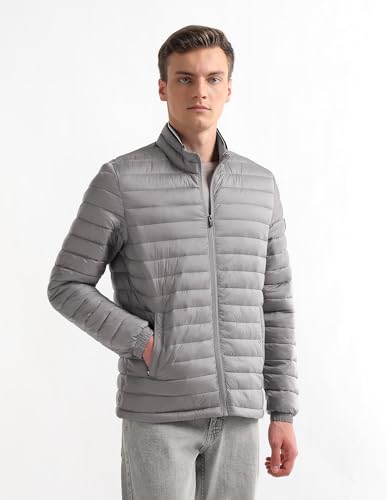 Image of Arrow sport men's solid regular fit packable jacket