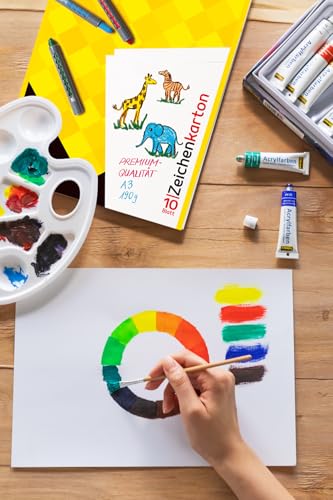 Idena 10382 - Zeichenkarton, DIN A3, 10 Blatt, 190 g/m², 3 Stück