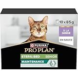 Pro Plan Maintenance Sterilised Senior 7+ Katzenfutter nass für sterilisierte Katzen, reich an Truthahn, 4er Pack (4 x 10 x 85g)
