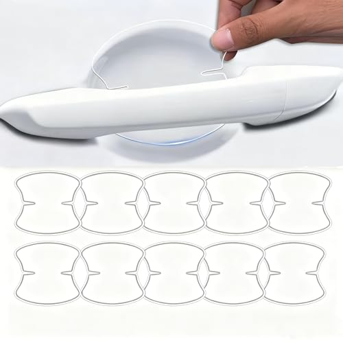 GGleerite 10-Pack Car Door Handle Protector Film Clear Anti-Scratch Door Bowl Guards Durable Waterproof & Wear-Resistant Paint Protection Stickers for Most Vehicles