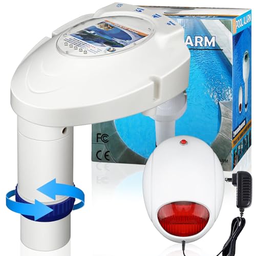 Inground Pool Alarm Wireless Connection Water Motion Sensor Swimming Pool Immersion Alarms Detector System Battery Powered with Remote Receiver Alarm for Pool Safety for Kids Pets FCC-Compliant