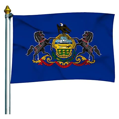 DELAYNOMORE77 Pennsylvania State Flag Polyester Fiber 3x5 Feet Flag, Bright Colors And Anti-ultraviolet Fade Flag Indoor Outdoor Banner Cover