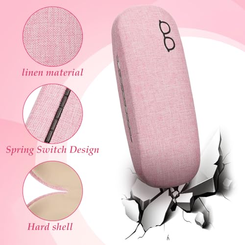 Image of Kanayu 20 /40 /60 /100 Pcs Hard Shell Glasses Case Bulk Linen Fabric Protective Eyeglasses Case Eye Glasses Sunglasses Protector