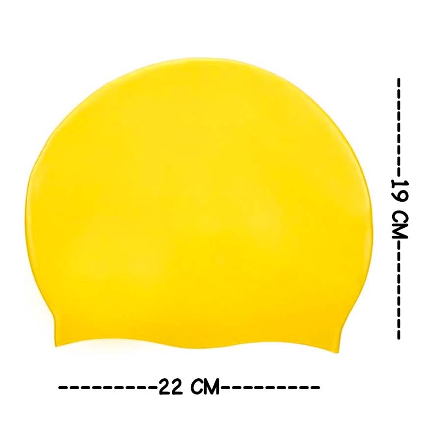 Image of GLAN Swimming Kit with UV Protection and Anti Fog Swimming Goggles and Cap Set Ideal for All Age Group Pack of 1 (Yellow Black)