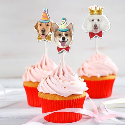 17 Stück Tortendeko und Happy Birthday Girlande, Dog Theme Torten Deko, Topp Die Torte für Mädchen Junge Haustier Party Deko