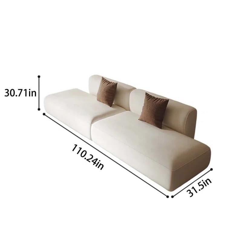 Image of Modern Velvet Living Room Interior Sofa Lounger 2-Pieces Sofa with Included Pillows (Cream)