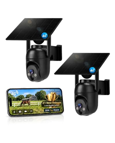 4G LTE Solar Security Camera 2-Pack with SIM Card