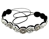 BONAMART® TM Black Retro Bling Rhinestone Crystal Elastic Hair head band hoop Accessory tie hairbands headbands turban Lady women girls
