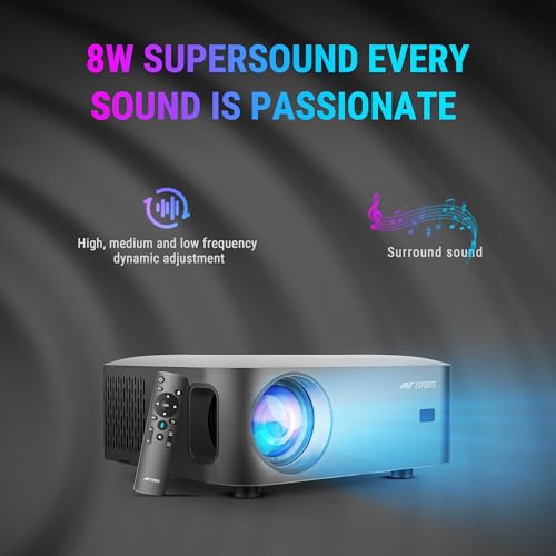 Image of Ant Esports View 611 Smart LED Projector | 1080P Native & 4K Support, 4000 Lumens, WiFi & BT, Android 12, Remote, Upto 120 inch, Built-in OTT (Netflix, Prime Video) Speaker 5W, Included 120 inch Screen