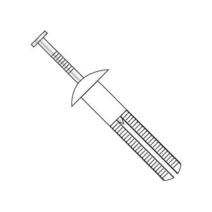1/4″ x 1″ Hammer Drive Anchors/Mushroom Head/Nylon/Steel Zinc Nail (Carton: 100 pcs)
