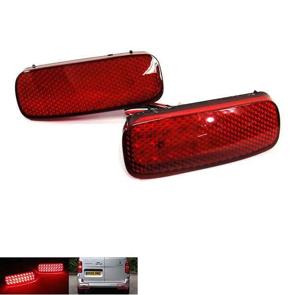 Lot De 2 Réflecteurs LED Feux Arrière Noir Fumé Pour Citroën C1, Peugeot 107, 206 SW, Expert... - Remplacement OEM