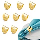 ❤【8 Pack, Para Fiesta y Reuniones】Recibirá 8 pcs anillos servilletas dorados, fáciles de limpiar y reutilizable, es un buen opcion para decorar la mesa, tambien es ideal para todas las ocasiones, vacaciones, cumpleaños, fiestas, bodas.