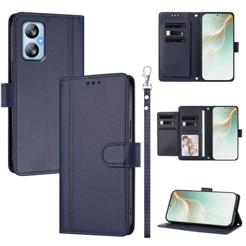 �X�}�z�P�[�X �Ή��@�� for Blackview A52 / A52 Pro �X�}�z�P�[�X�y�E�H���b�g�f�U�C�� �f���A���J�[�h�X���b�g �L���b�V�� �t���b�v���X�^���h �����h�~�zBlue