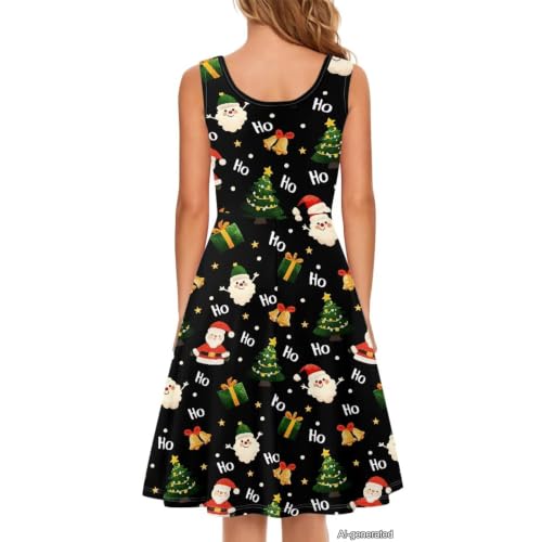 Image of Women Stylish Tank Dresses Sleeveless Round Neck Midi Casual Dress with Pocket for Summer
