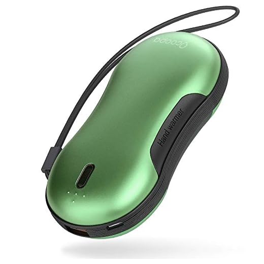 OCOOPA Hand Warmers 9000 Quick Charge, USB-C Hand Warmer Rechargeable Power Delivery(18W), 9000 mAh,14 Hrs Working Time, 3 Levels Heating, 95°F to 131°F, Green