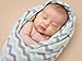 American Baby Company 100% Natural Cotton Sweater Knit Swaddle Blanket, Celery/Gray ZigZag, Soft Breathable, for Boys and Girls