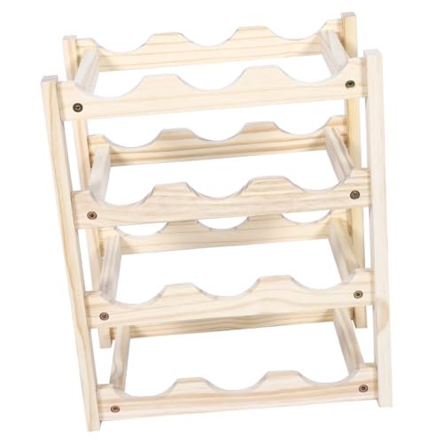 Soporte de vino de madera apilable para mesa