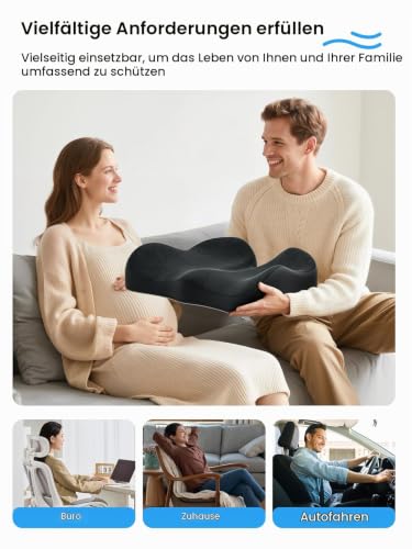 Benazcap Ergonomisches Kissen zur Druckentlastung bei langem Sitzen,Schwarz – Ansicht 6
