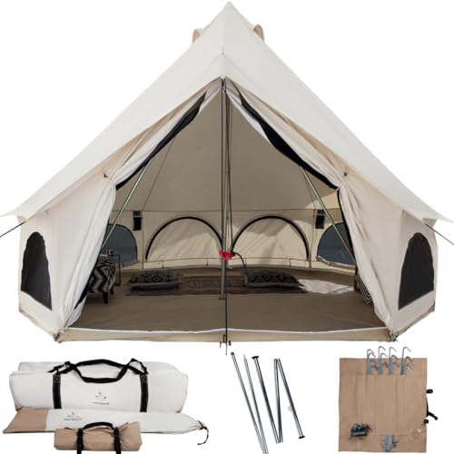 WHITEDUCK Avalon Canvas Bell Tent - Luxury All Season Tent for Camping & Glamping Made from Premium...