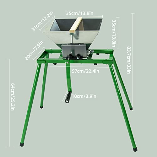 Image of 7L Hand Crank Apple and Fruit Crusher with Stand, Stainless Steel Manual Juicer Grinder for Seasonal Cider & Fresh Juice