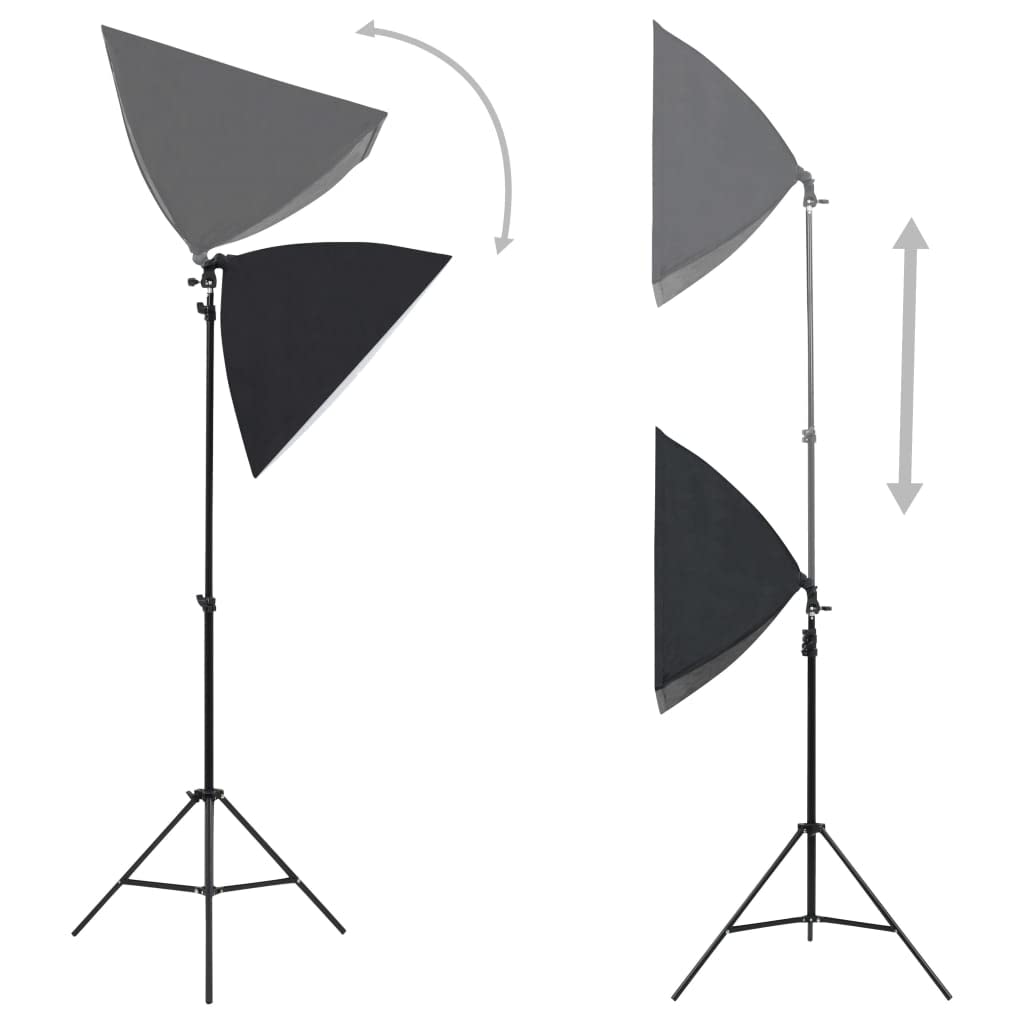 vidaXL Fotostudio Set Softbox Leuchte Studioleuchte Studiolampe Hintergrund Hintergrundsystem Studioset Stative Querstangen Tragetaschen