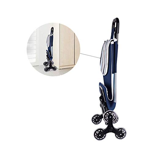 WLKINF Tragbarer Einkaufstrolley, ultraleicht, tragbar, faltbar, Aluminiumlegierung, 6 Räder, Einkaufswagen… – Bild 5