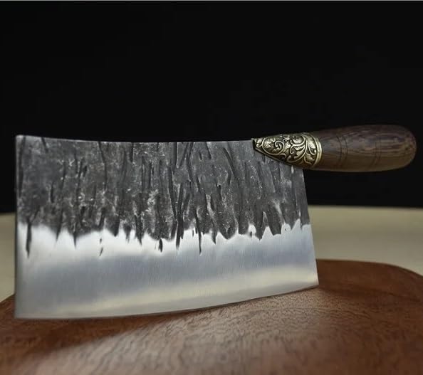 Meat Cleaver,Cleaver Knife 7.5 Inch Chinese Chef Knife Handmade Forged Sharp Slicing Butcher Cleaver Longquan Kitchen Knives For Cutting Vegetables Meat, LAMAJIGA5844