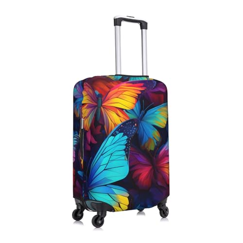 Colorful Cute Butterfly Travel Luggage Cover for Suitcase Anti-Scratch Fashion Suitcase Protector Washable Elastic Baggage Covers Fits 29-32 Inch Luggage for Travel Beach Holiday2