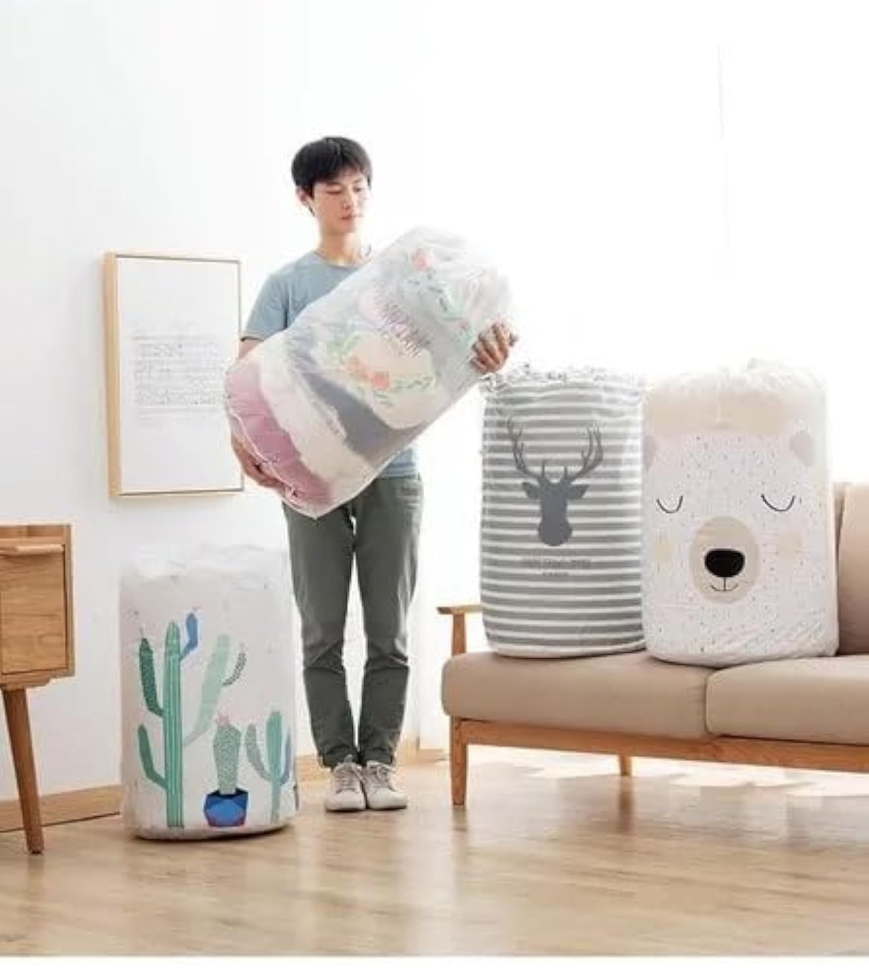 Compact and Versatile Round Storage Bag, Multi Color
