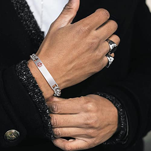 image for VNOX 8MM Stainless Steel PENICILLIN?ALLERGY ID Tag Medical Alert Emerg