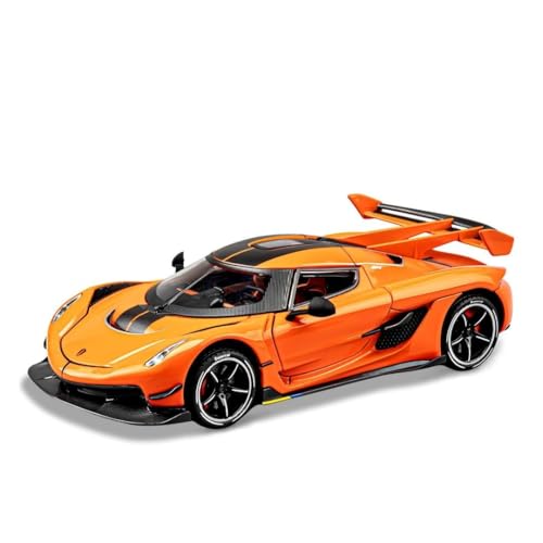 Image of Exclusive Alloy Metal Pull Back Die-Cast Car Diecast Metal Pullback Toy Car with Openable 6 Doors,Light Music Boys Gifts Toys (1:24 Koenigsegg Jesko - Multicolor)