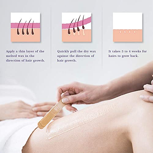 AI LI WEI Kit de cera para depilação de cera quente com 4 grãos de cera dura para biquíni, rosto de