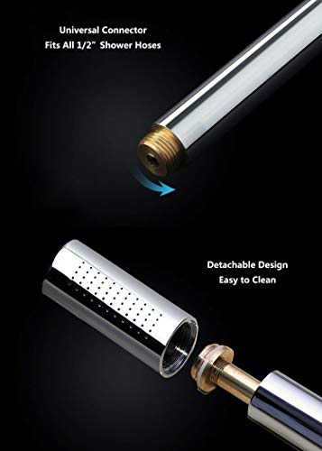 Miniducha de mano universal con boquilla láser perforada y cuerpo de latón cromado miniatura 4